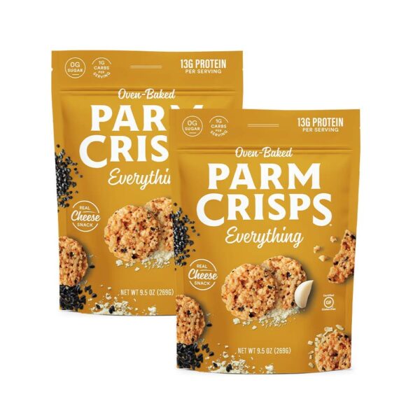 ParmCrisps Party Size Everything Parmesan Cheese Crisps 9.5 oz (Pack of 2)