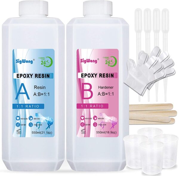 Epoxy Resin Clear Crystal Coating Kit 40oz/1100ml – 2 Part