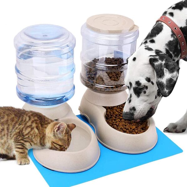 Automatic Dog Cat Feeder and Water Dispenser 3.8L (Marble)