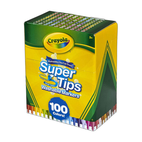 Crayola Super Tips Washable Markers | 100 Colors | Draw Thin & Thick Lines | Safe for Kids 3+