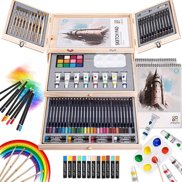 Deluxe Kids Art Set with Drawing Easel