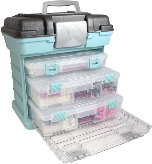 Medium Craft Organiser Grab N Go Rack System Storage Box 3 Organisers