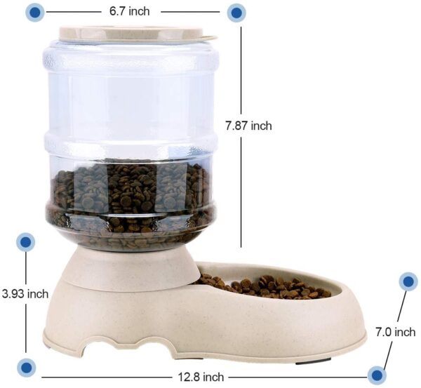 Automatic Dog Cat Feeder and Water Dispenser 3.8L (Marble) - Image 2