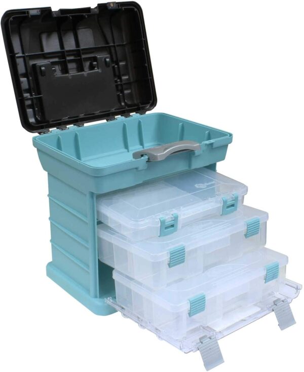 Medium Craft Organiser Grab N Go Rack System Storage Box 3 Organisers - Image 2