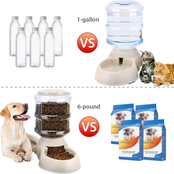 Automatic Dog Cat Feeder and Water Dispenser 3.8L (Marble) - Image 4