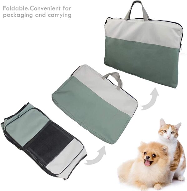 Portable Soft Dog Exercise Pen Kennel with Carry Bag for Puppy Cats - Image 4