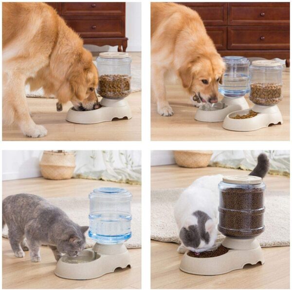 Automatic Dog Cat Feeder and Water Dispenser 3.8L (Marble) - Image 3