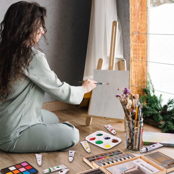 Deluxe Kids Art Set with Drawing Easel - Image 4